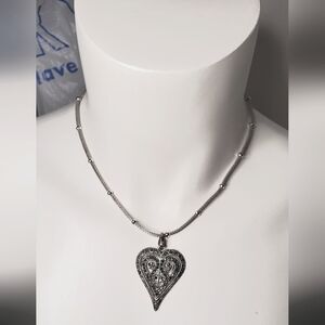NECKLACE - 925 sterline silver heart charm necklace